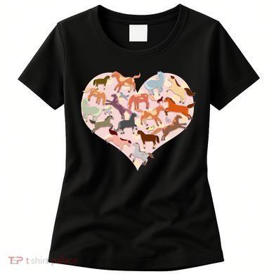 Cute Love Heart Horses Women's T-Shirt