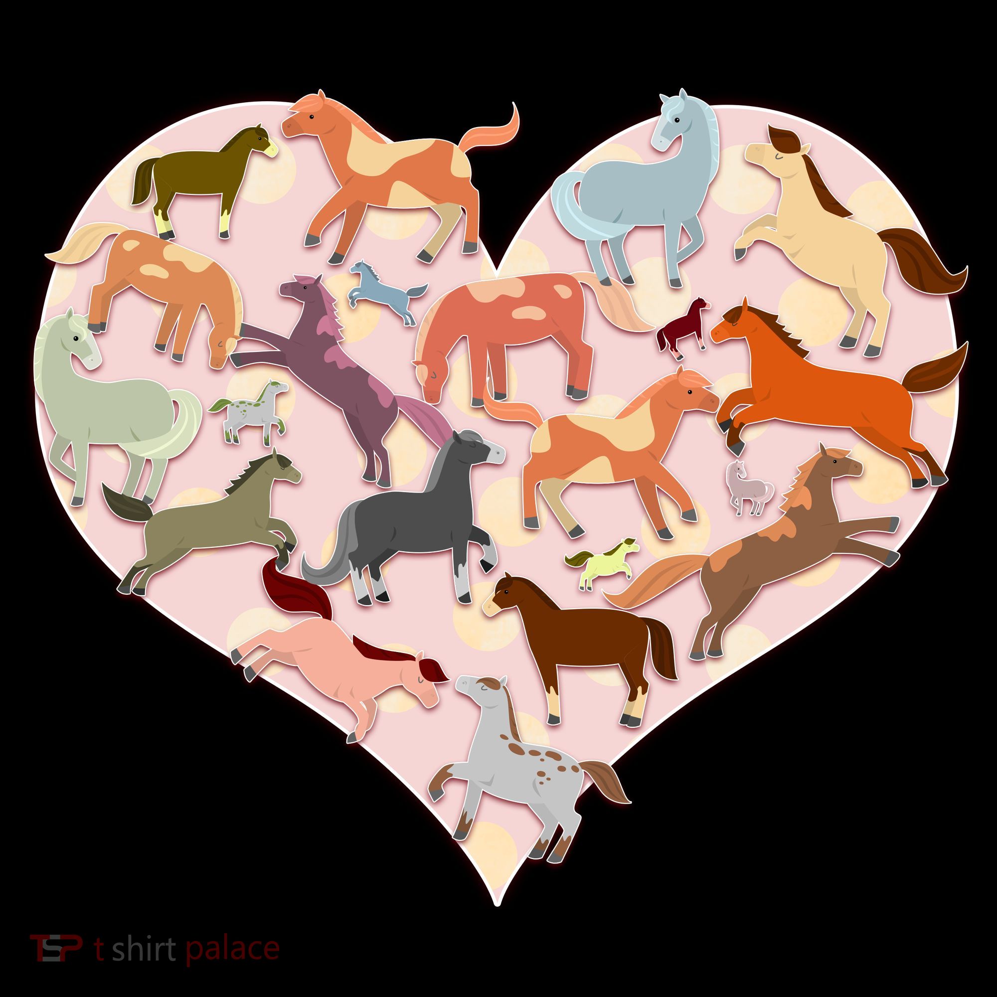 Cute Love Heart Horses Tote Bag