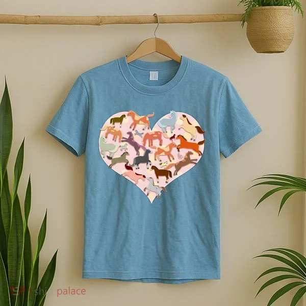 Cute Love Heart Horses T-Shirt