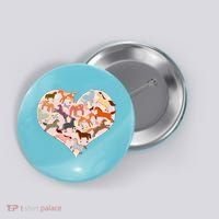Cute Love Heart Horses Button thumb 0