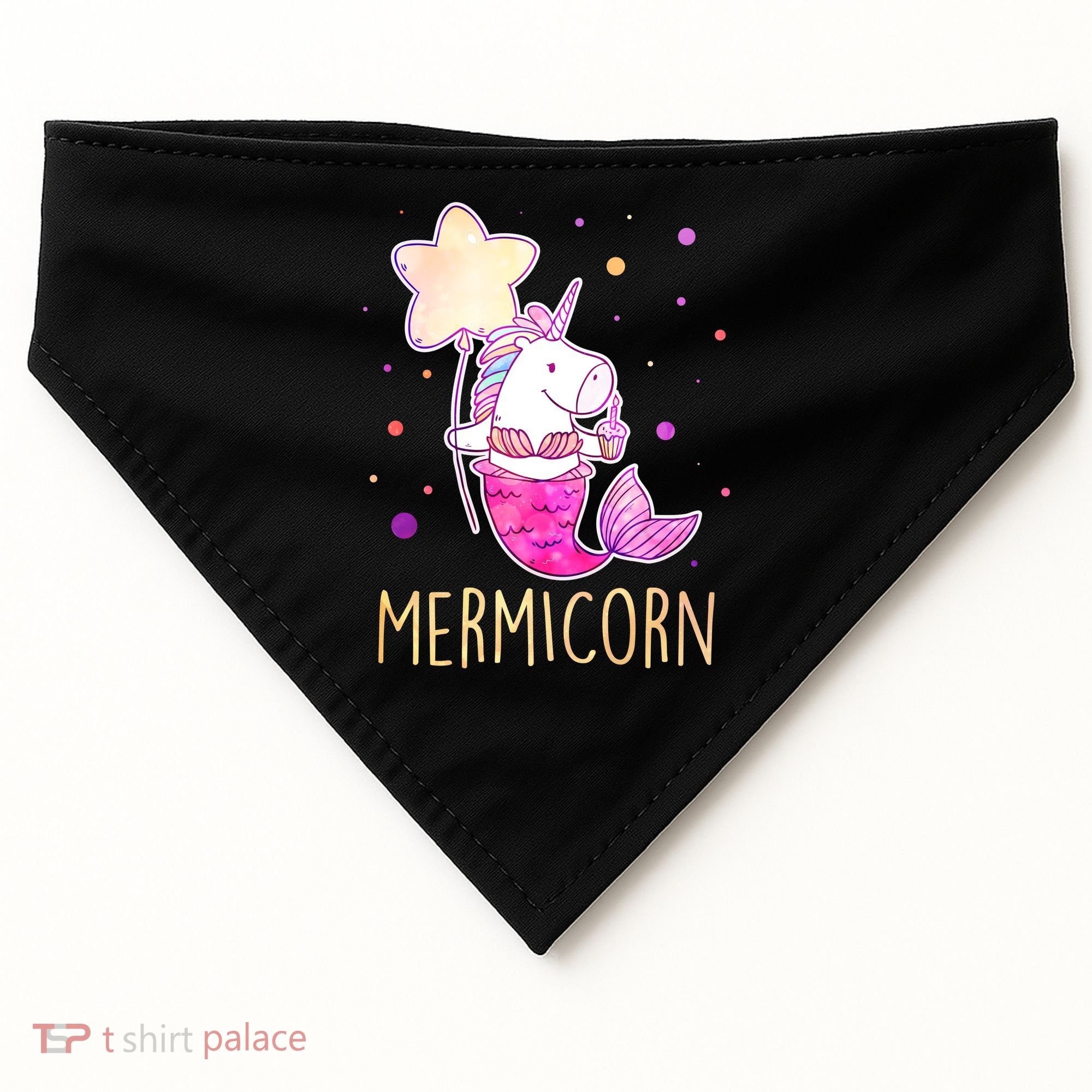 Cute Magical Mermicorn Unicorn Mermaid USA-Made Doggie Bandana
