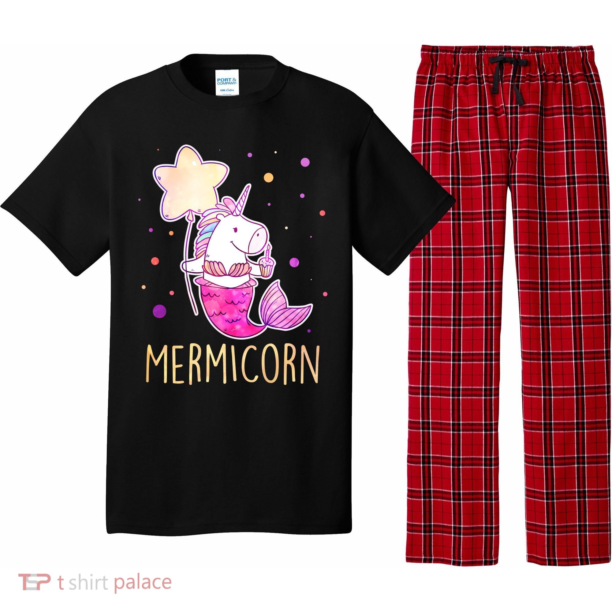 Cute Magical Mermicorn Unicorn Mermaid Pajama Set
