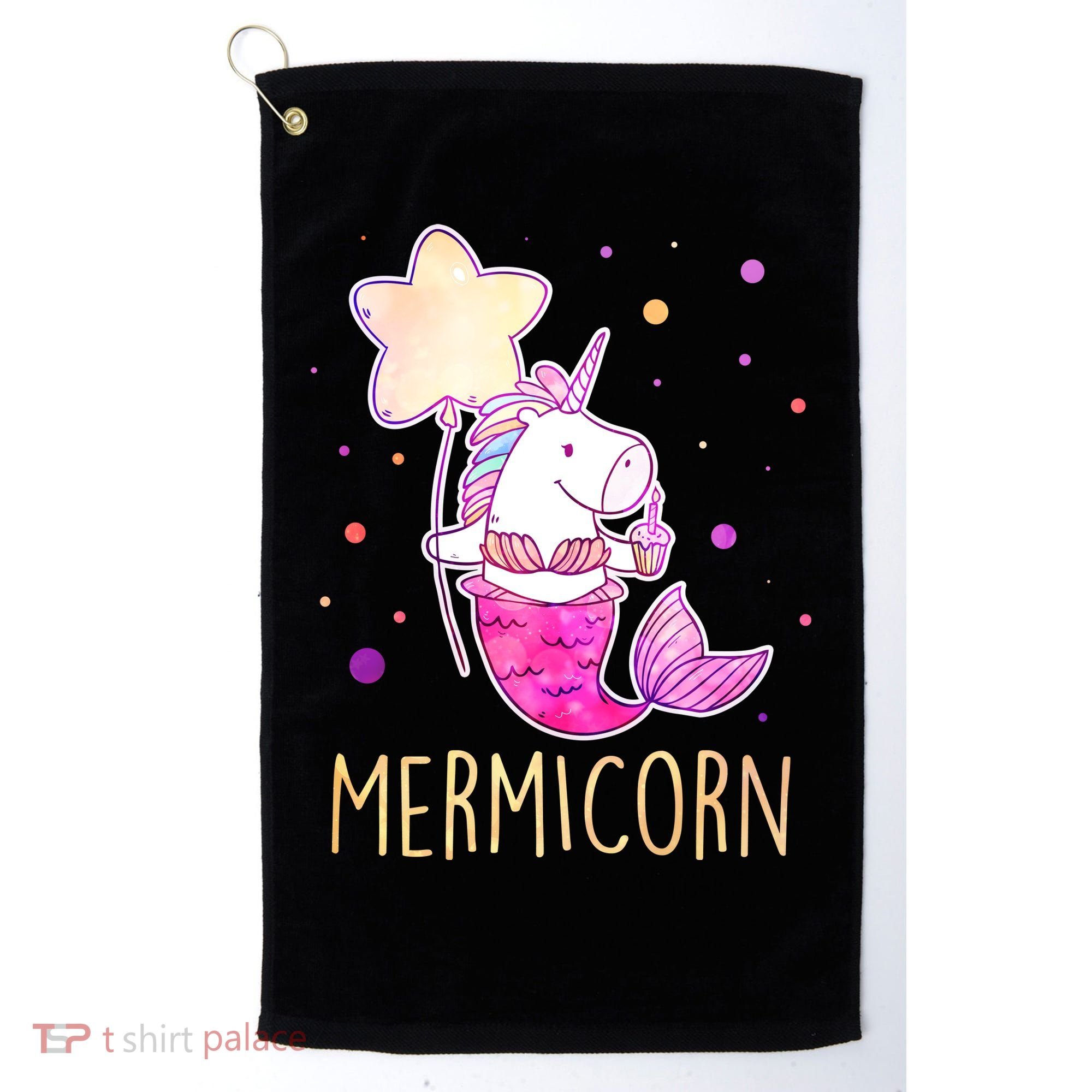 Cute Magical Mermicorn Unicorn Mermaid Golf Towel