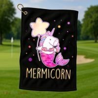 Cute Magical Mermicorn Unicorn Mermaid Golf Towel thumb 1