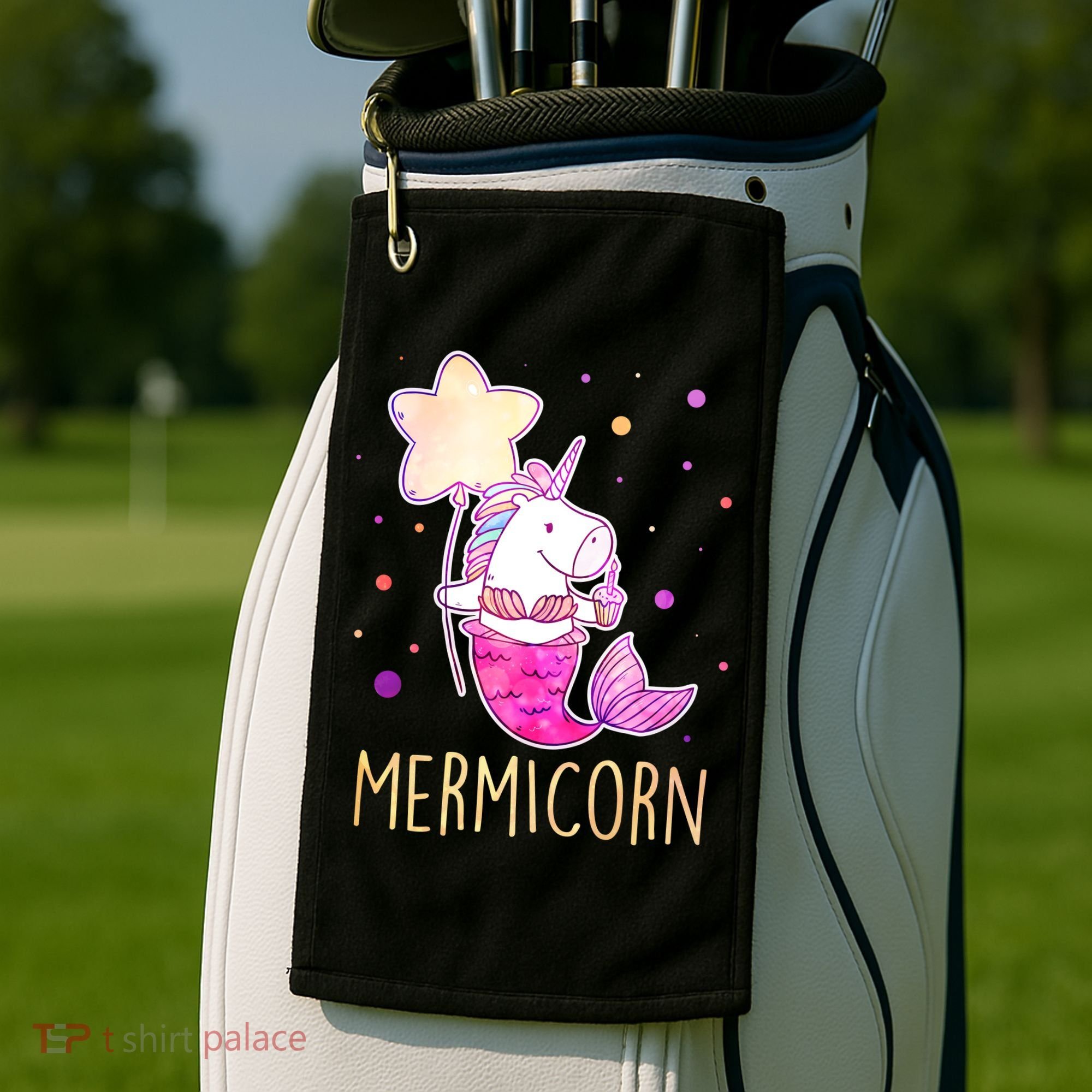 Cute Magical Mermicorn Unicorn Mermaid Golf Towel