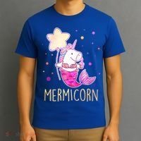 Cute Magical Mermicorn Unicorn Mermaid T-Shirt thumb 3