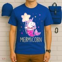 Cute Magical Mermicorn Unicorn Mermaid T-Shirt thumb 6