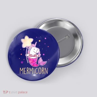 Cute Magical Mermicorn Unicorn Mermaid Button