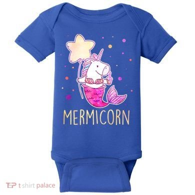 Cute Magical Mermicorn Unicorn Mermaid Baby Bodysuit