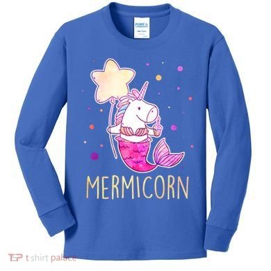 Cute Magical Mermicorn Unicorn Mermaid Kids Long Sleeve Shirt