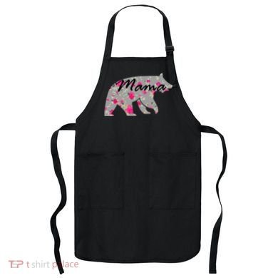 Cute Mama Bear Flowers Apron