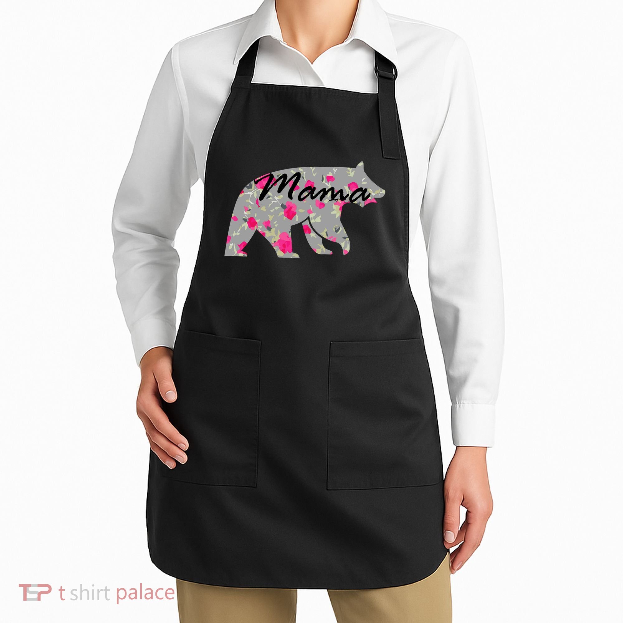 Cute Mama Bear Flowers Apron