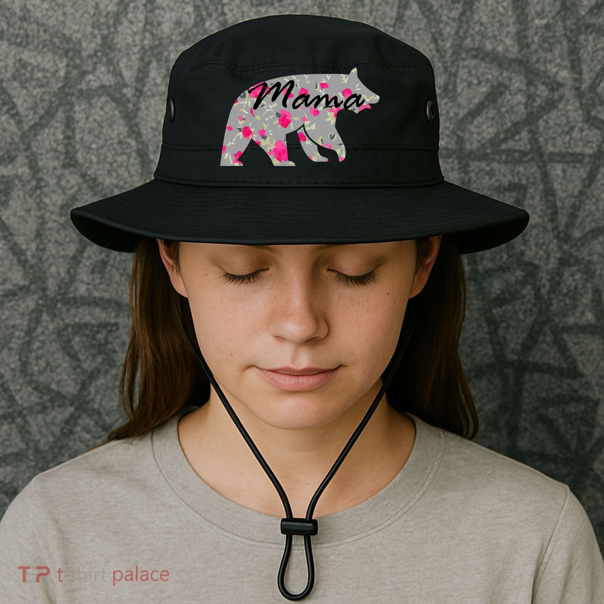 Cute Mama Bear Flowers Bucket Hat