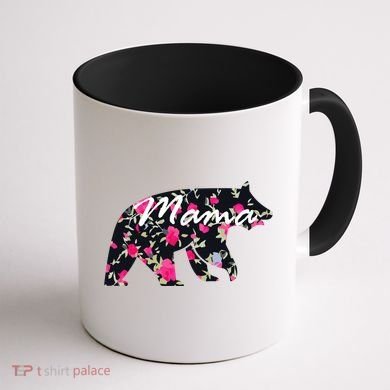 Cute Mama Bear Flowers Coffee Mug back