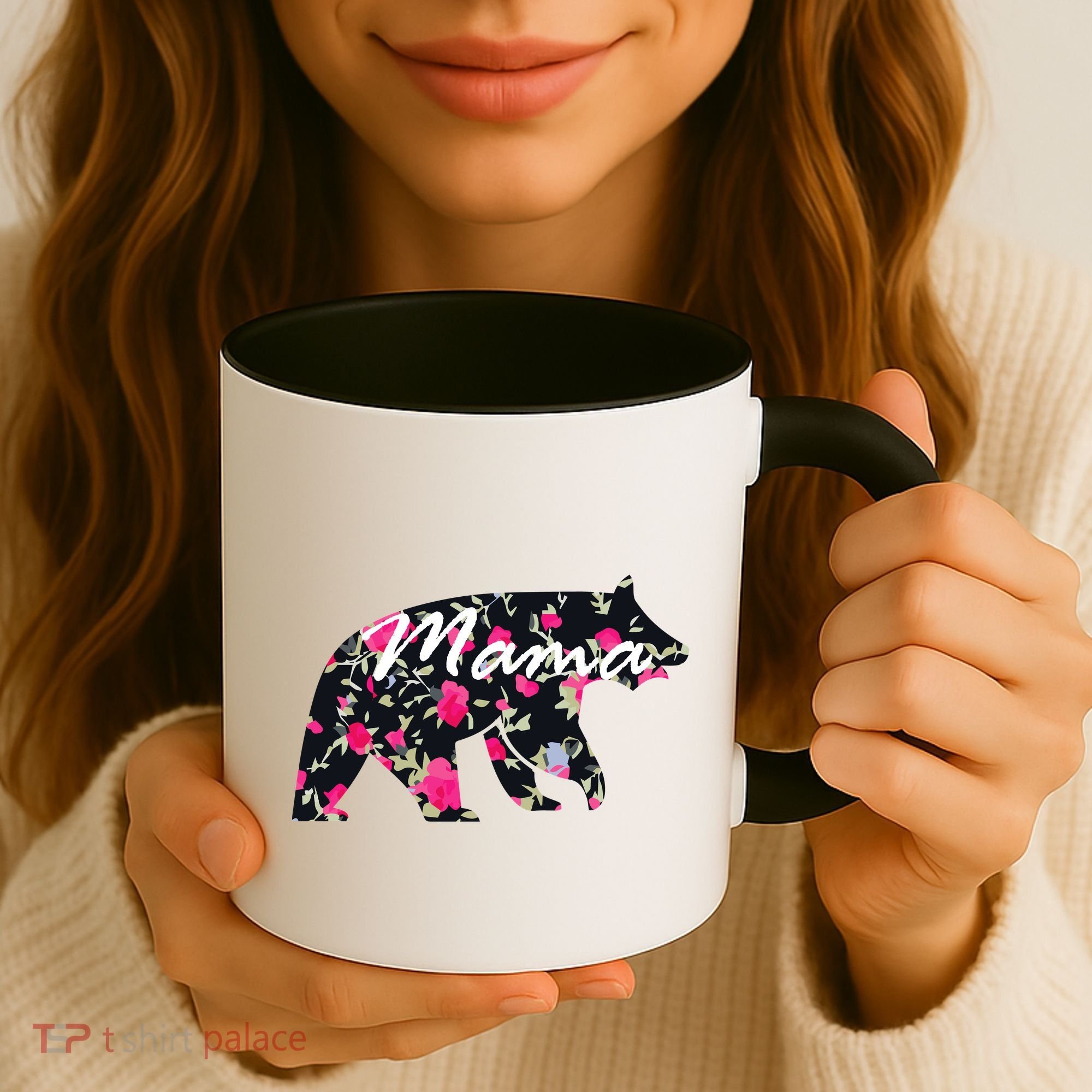 Cute Mama Bear Flowers Coffee Mug