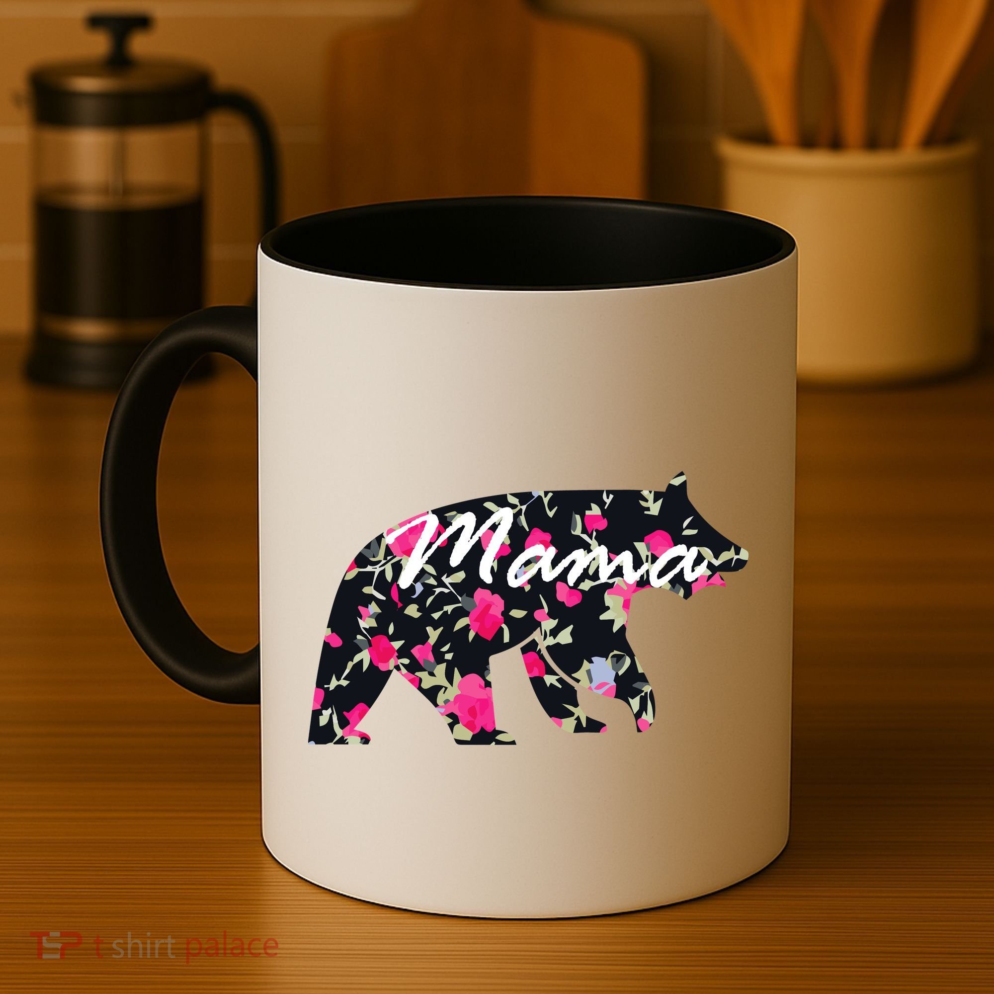Cute Mama Bear Flowers Coffee Mug