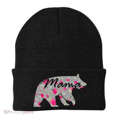 Cute Mama Bear Flowers Beanie