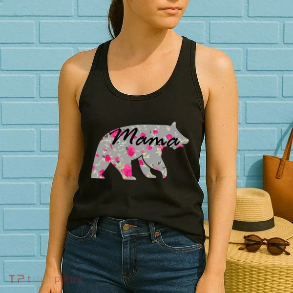 Cute Mama Bear Flowers Women's Tank Top