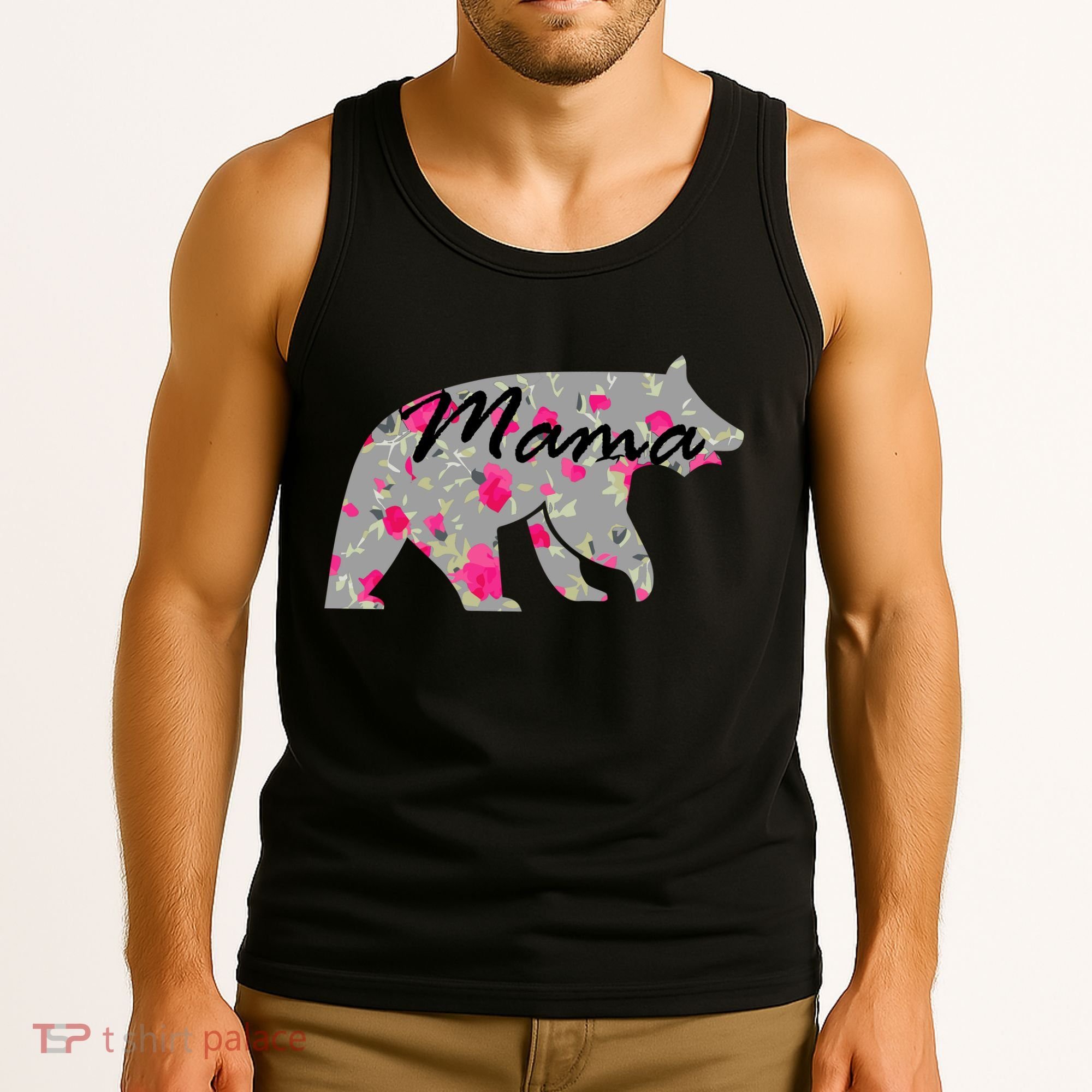 Cute Mama Bear Flowers Tank Top