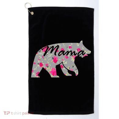 Cute Mama Bear Flowers Golf Towel
