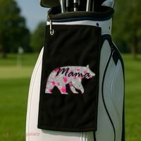 Cute Mama Bear Flowers Golf Towel thumb 2