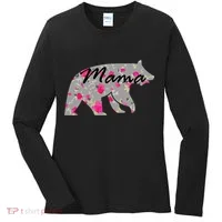 Cute Mama Bear Flowers Women's Long Sleeve Shirt thumb 0