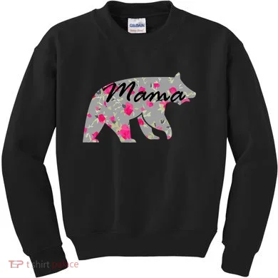 Cute Mama Bear Flowers Kids Sweatshirt