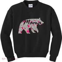 Cute Mama Bear Flowers Kids Sweatshirt thumb 0