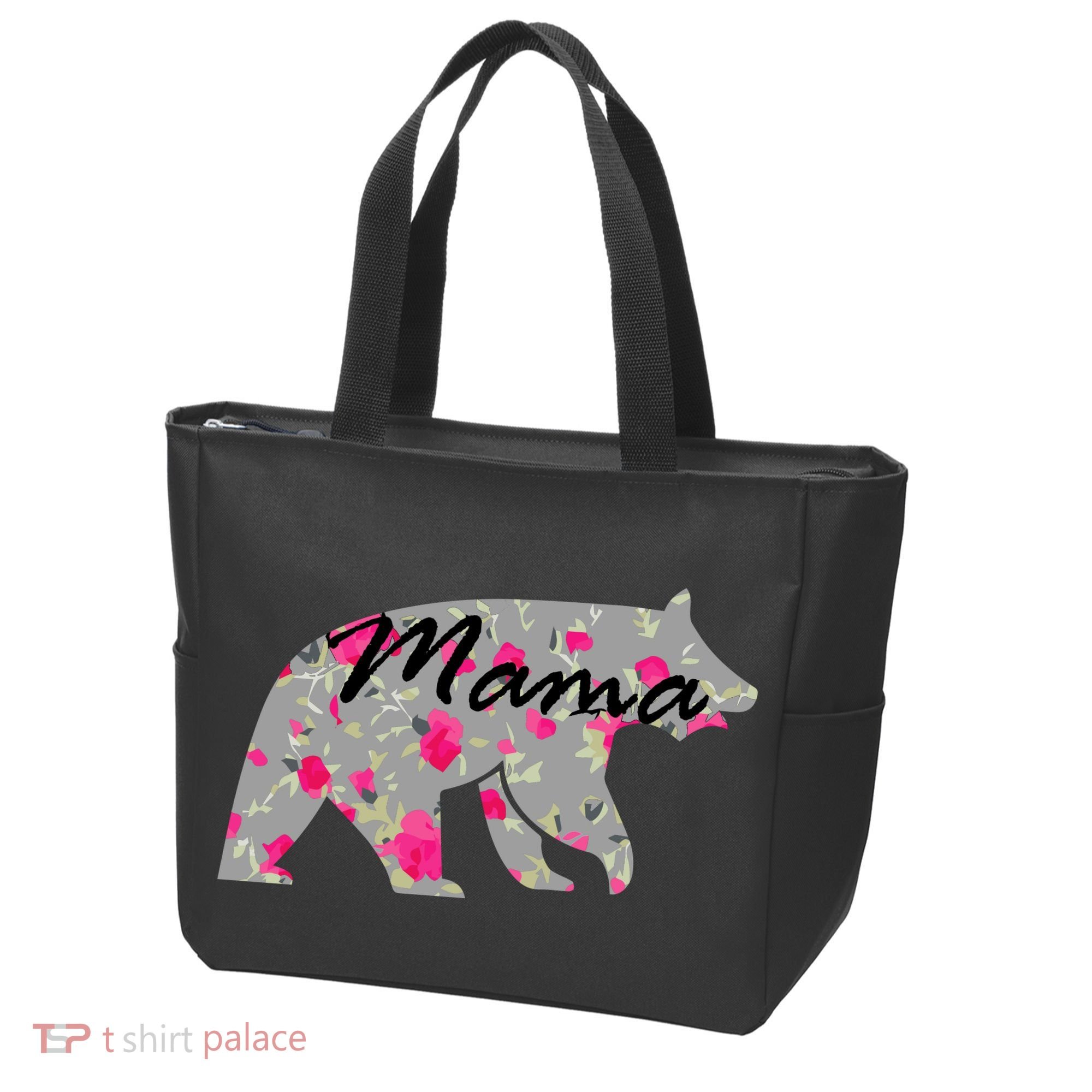 Cute Mama Bear Flowers Tote Bag