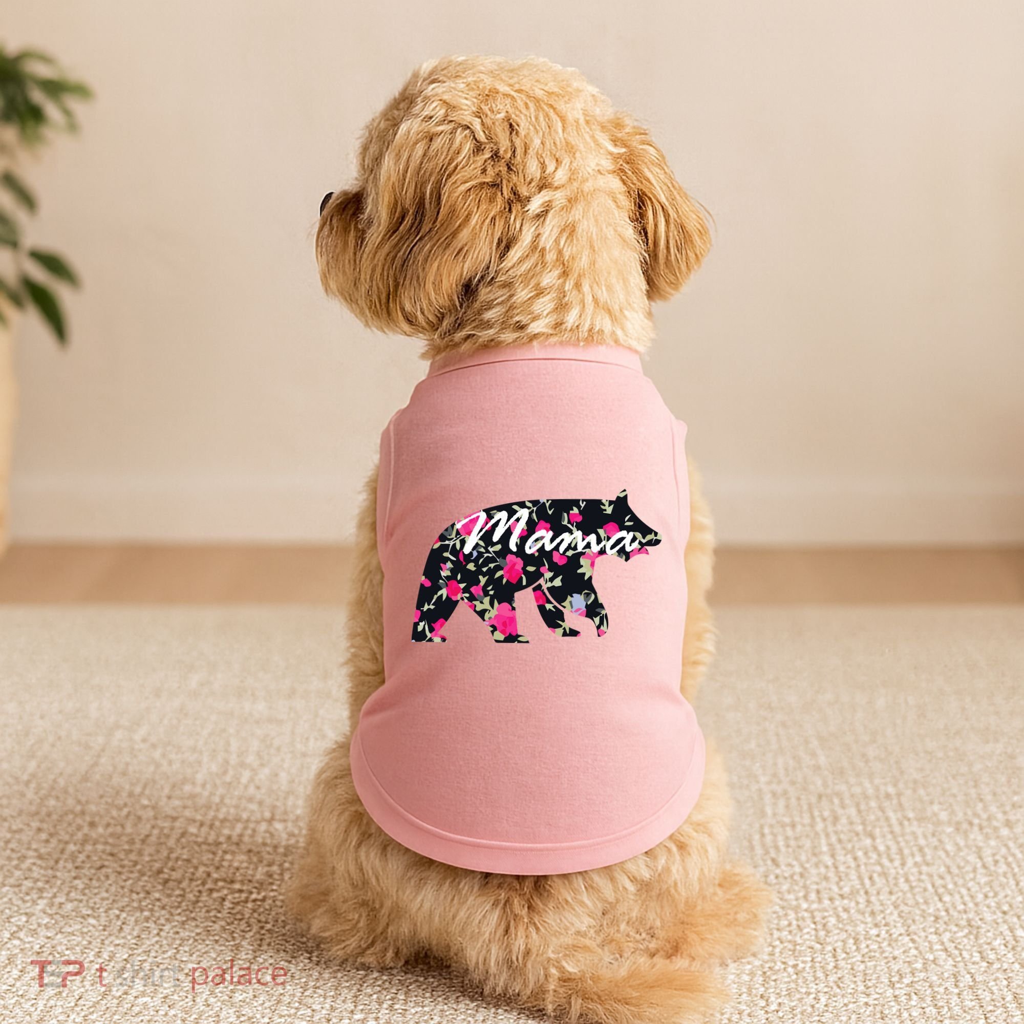 Cute Mama Bear Flowers Doggie Tank