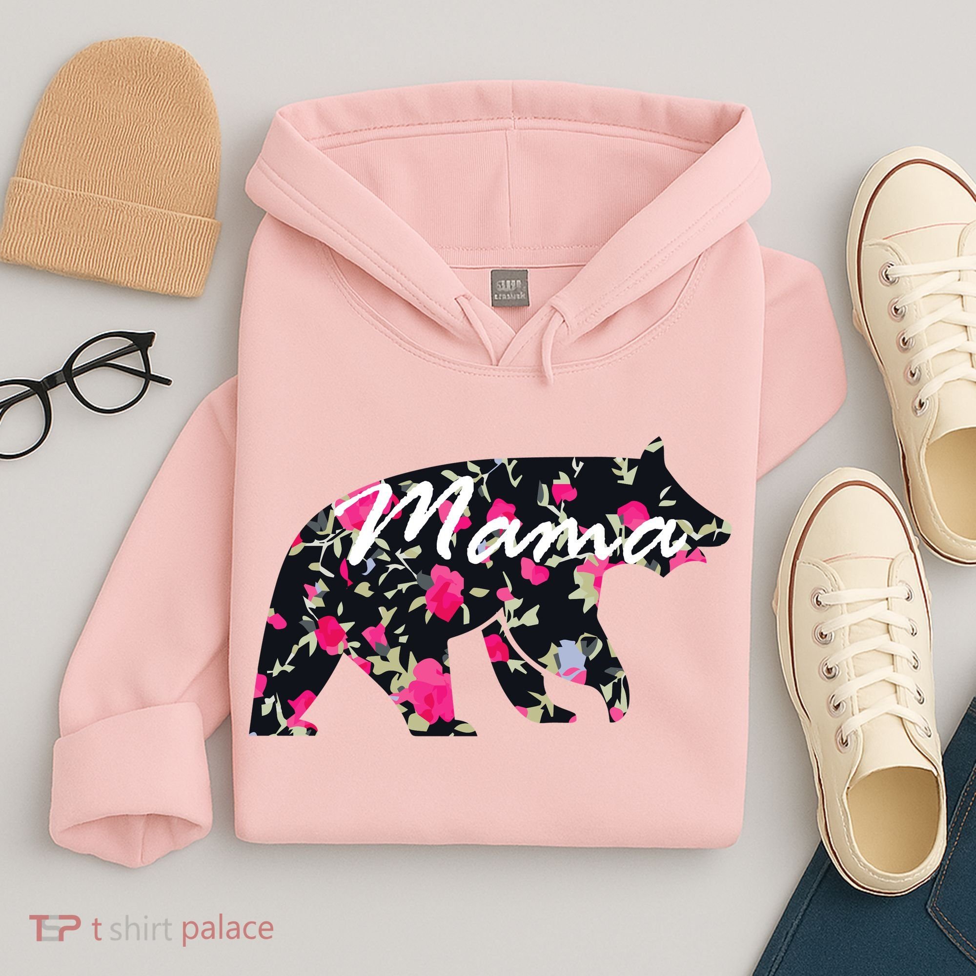 Cute Mama Bear Flowers Hoodie