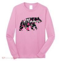 Cute Mama Bear Flowers Long Sleeve Shirt thumb 0