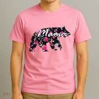 Cute Mama Bear Flowers T-Shirt thumb 3