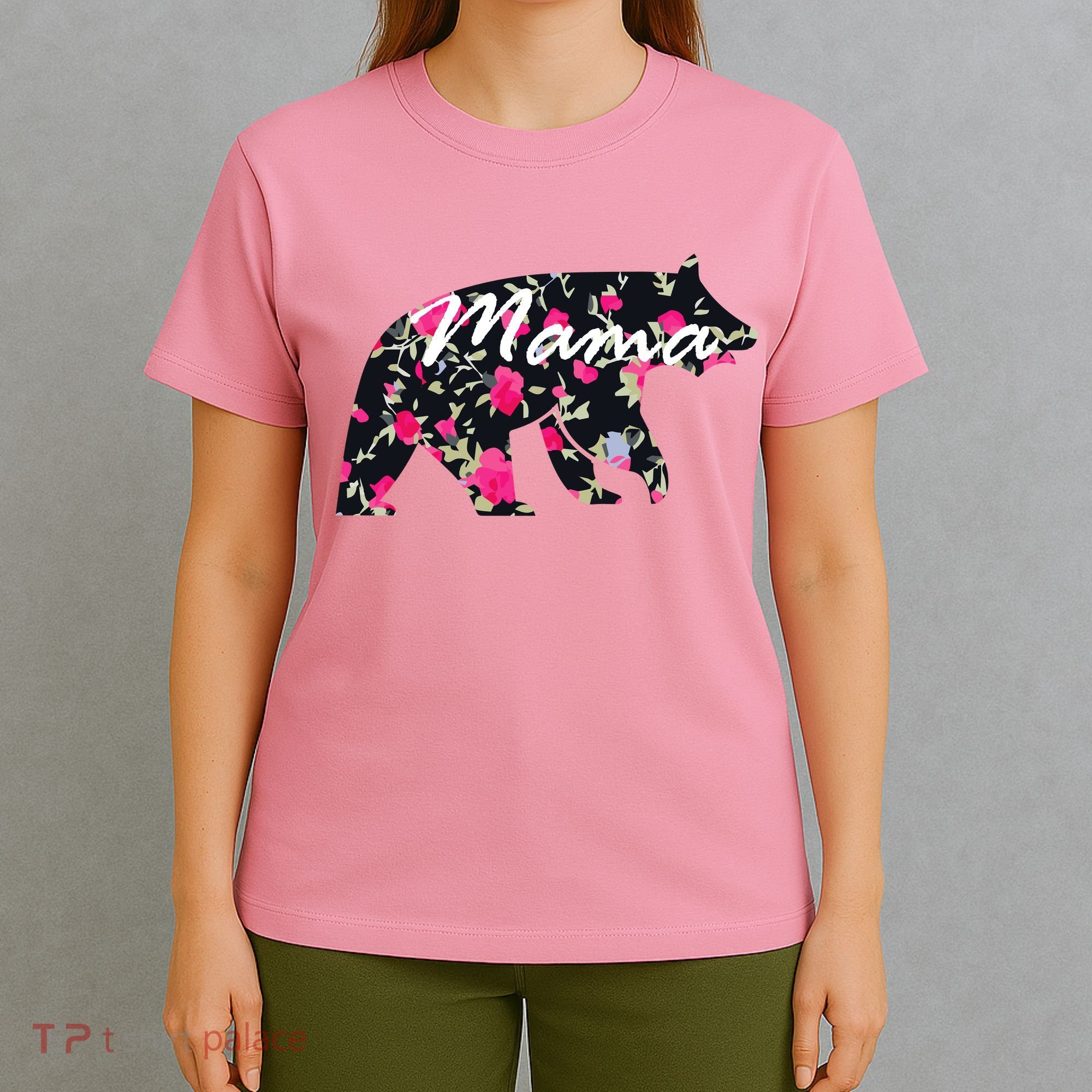 Cute Mama Bear Flowers T-Shirt