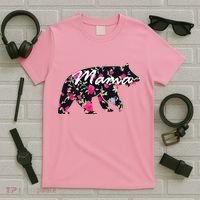 Cute Mama Bear Flowers T-Shirt thumb 5
