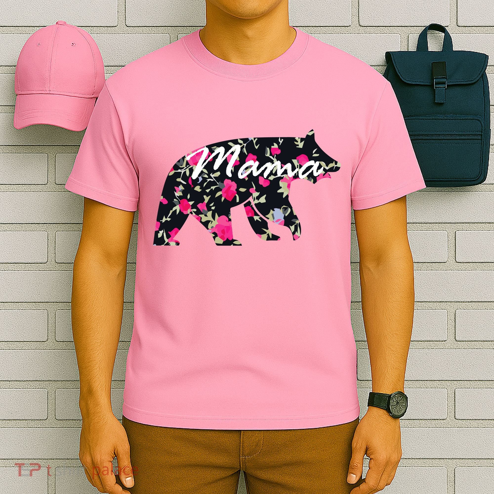 Cute Mama Bear Flowers T-Shirt