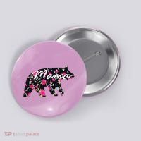 Cute Mama Bear Flowers Button thumb 0