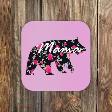 Cute Mama Bear Flowers Coaster