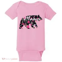 Cute Mama Bear Flowers Baby Bodysuit thumb 0