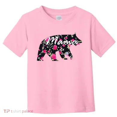 Cute Mama Bear Flowers Toddler T-Shirt