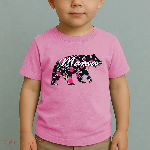 Cute Mama Bear Flowers Toddler T-Shirt