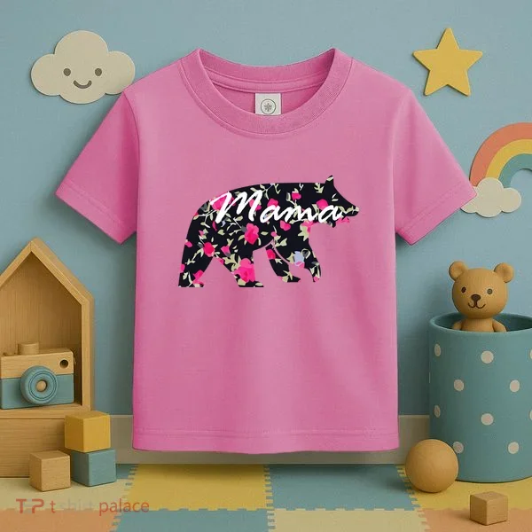 Cute Mama Bear Flowers Toddler T-Shirt