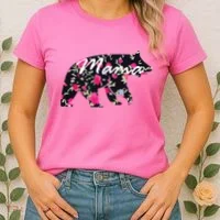 Cute Mama Bear Flowers Women's T-Shirt thumb 2