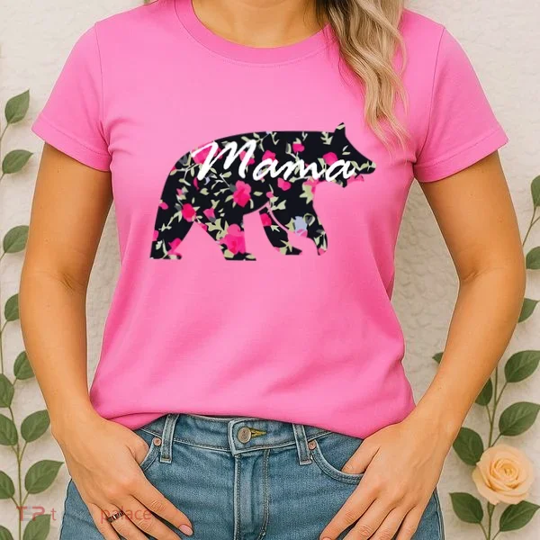 Cute Mama Bear Flowers Women's T-Shirt