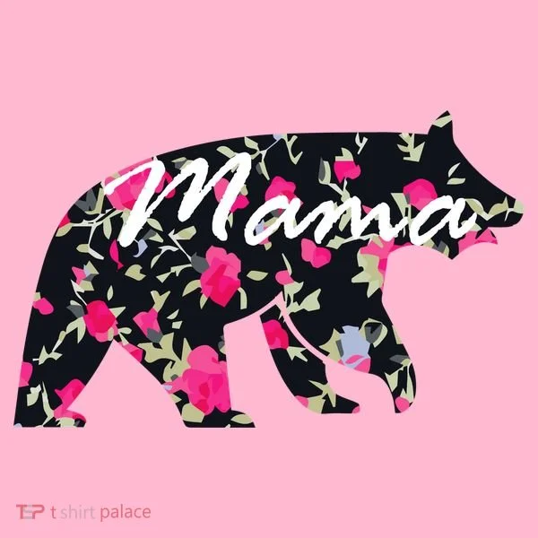Cute Mama Bear Flowers Women's T-Shirt