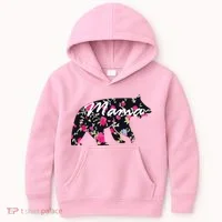 Cute Mama Bear Flowers Kids Hoodie thumb 0