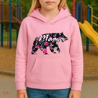 Cute Mama Bear Flowers Kids Hoodie thumb 3