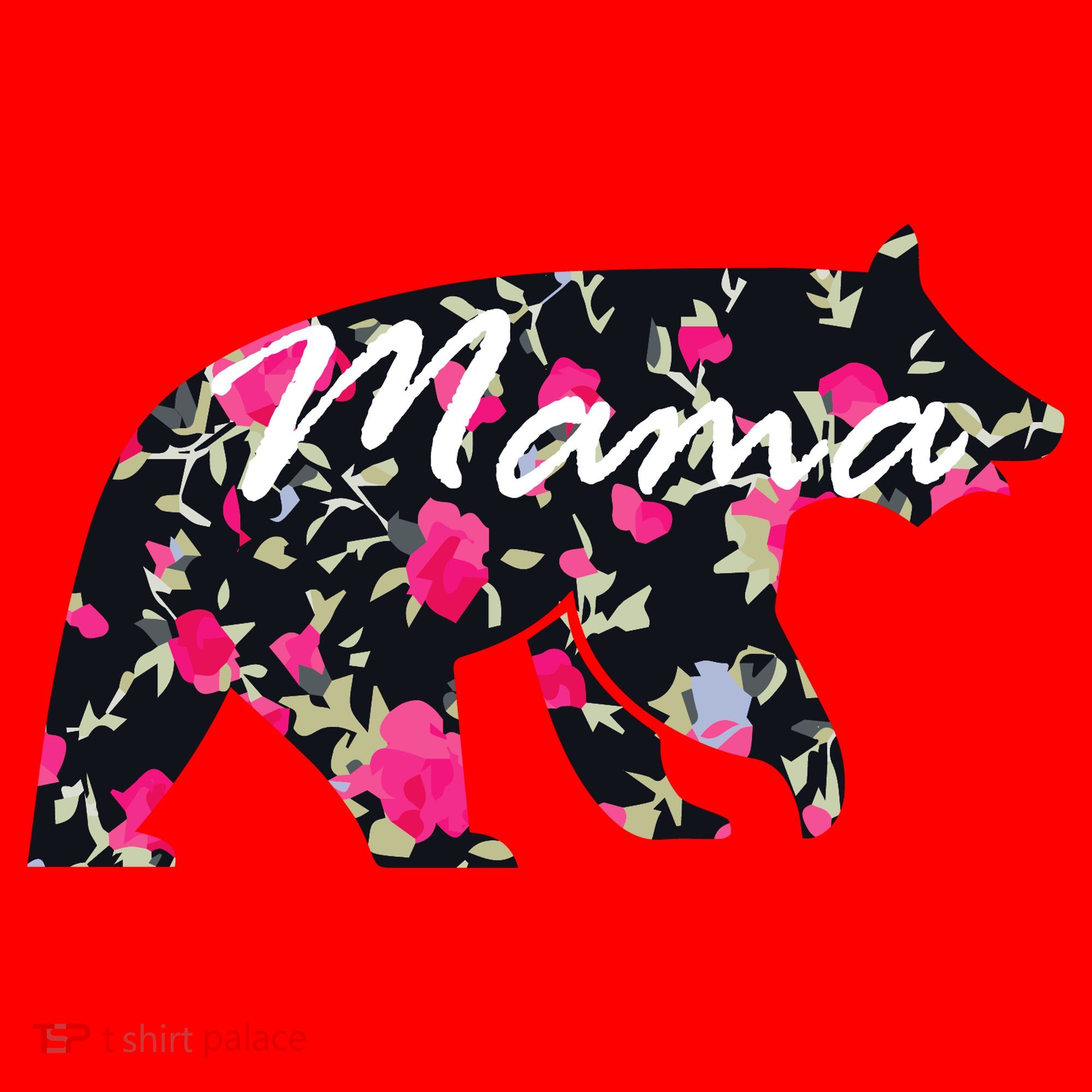 Cute Mama Bear Flowers Santa Hat