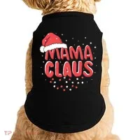 Cute Mama Claus Christmas Lights Doggie Tank thumb 0