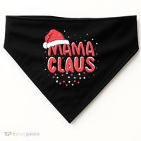 Cute Mama Claus Christmas Lights USA-Made Doggie Bandana thumb 0